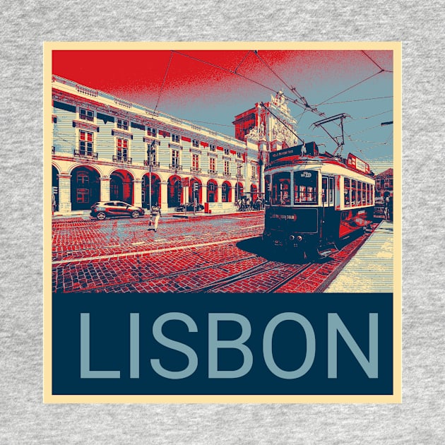 Lisbon in Shepard Fairey style design by Montanescu